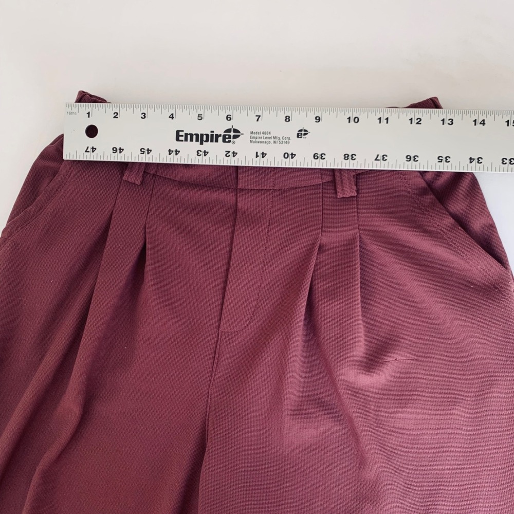 Halara Pants Waffle Women S Plum Wine Wide Leg Pleated High Rise Office Career - Picture 5 of 7